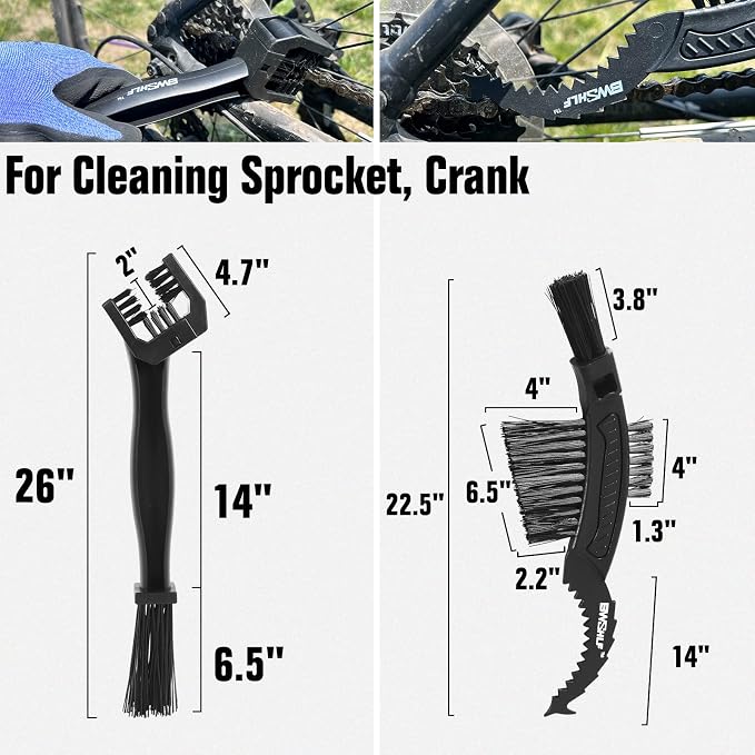 BWSHLF Bike Cleaning Kit with 1 Storage Bag, 5 Brushes - Image 5
