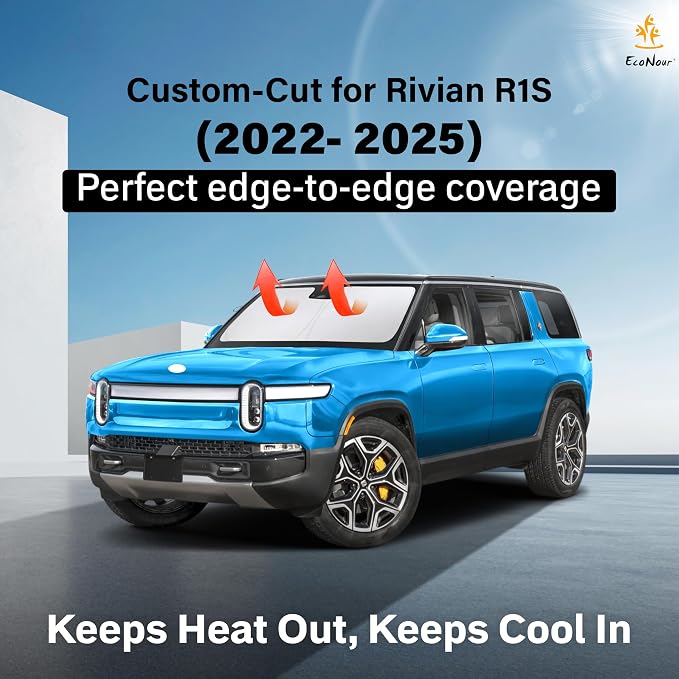 for Rivian R1S 2022-2024 2025 Windshield Sunshade Compatible - Image 2