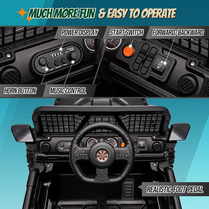 JOYMOR 12V Kids Ride on Truck - Image 4