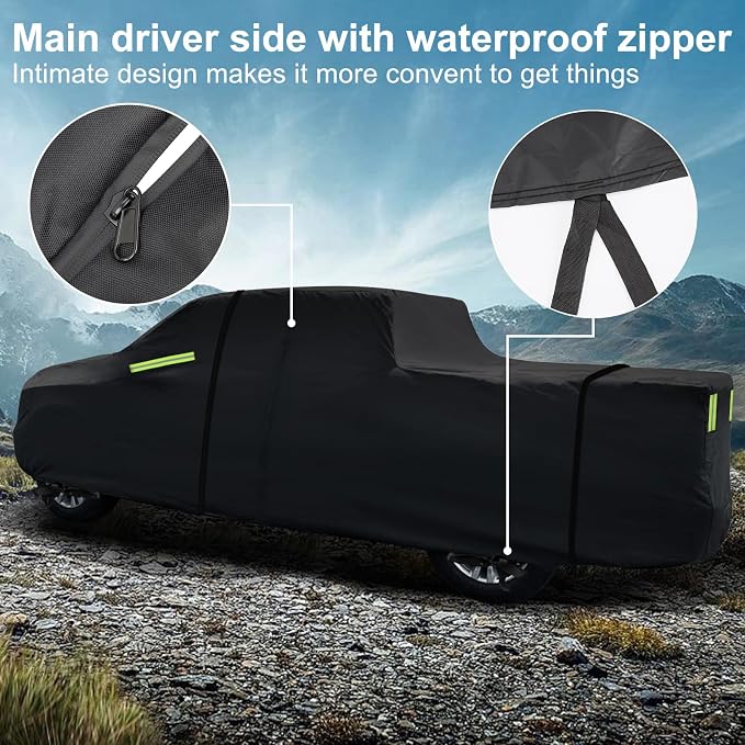 for Silverado 2500 3500 HD Crew cab Short Bed 6.6ft Truck Cover, Light Shell - Image 3
