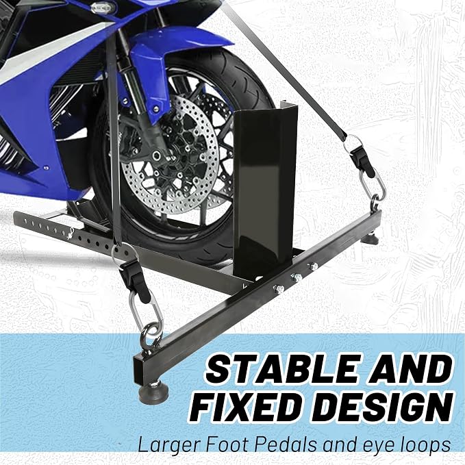 KUAFU Motorcycle Wheel Chock Stand Upright 1800 LBS, Wide Range 3“ to 5” - Image 5