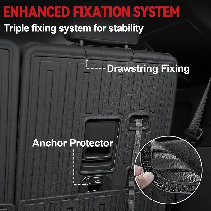 Floor Mats for 2016-2024 2025 Dodge Durango 6-seat, All Weather TPE Cargo Liner - Image 7