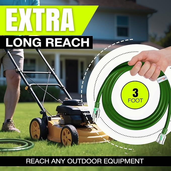 3ft Outdoor/Indoor Extension Cord 12/3 Gauge Extra Heavy Duty 3 Prong SJTW - Image 6