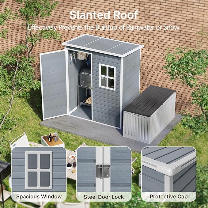 Gizoon 5x3 FT Outdoor Storage Shed - Image 7
