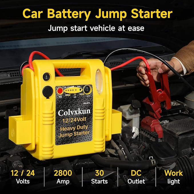 12V/24V Jump Starter, 2800/1400 Peak Amp, Battery Jump Starter - Image 3