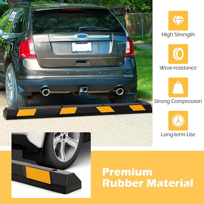 IRONMAX Rubber Parking Curb, 8800 LBS Weight Capacity Parking Block - Image 3