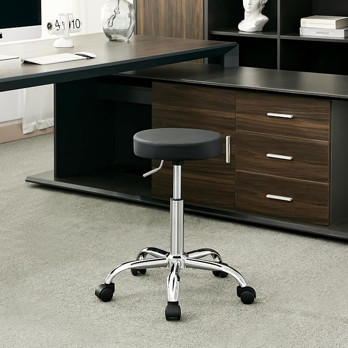 Rolling Office Stools, Adjustable Drafting Stool on Wheels 19.5’’-26.6’’ - Image 7