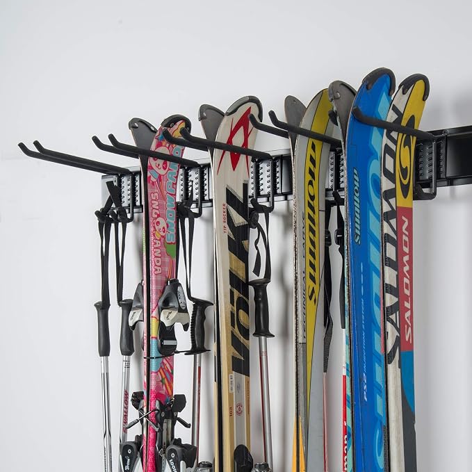 WALMANN Garage Storage Organization System Ski Wall Rack 10 Pairs of Skis Mount - Image 6
