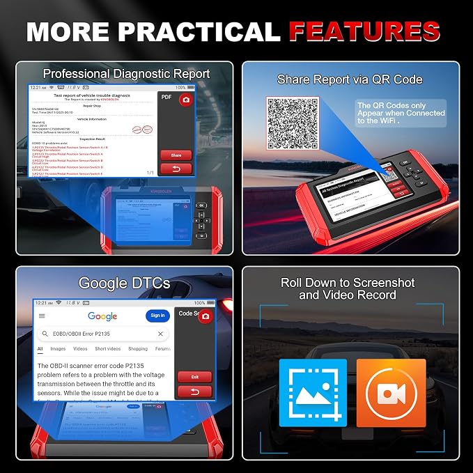 KINGBOLEN S600 OBD2 Car Scanner, ECM/TCM/SRS/ABS Code Reader - Image 6