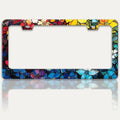 Marble Flowers License Plate Frame Colorful Floral Pattern License Plate by RTINRAN