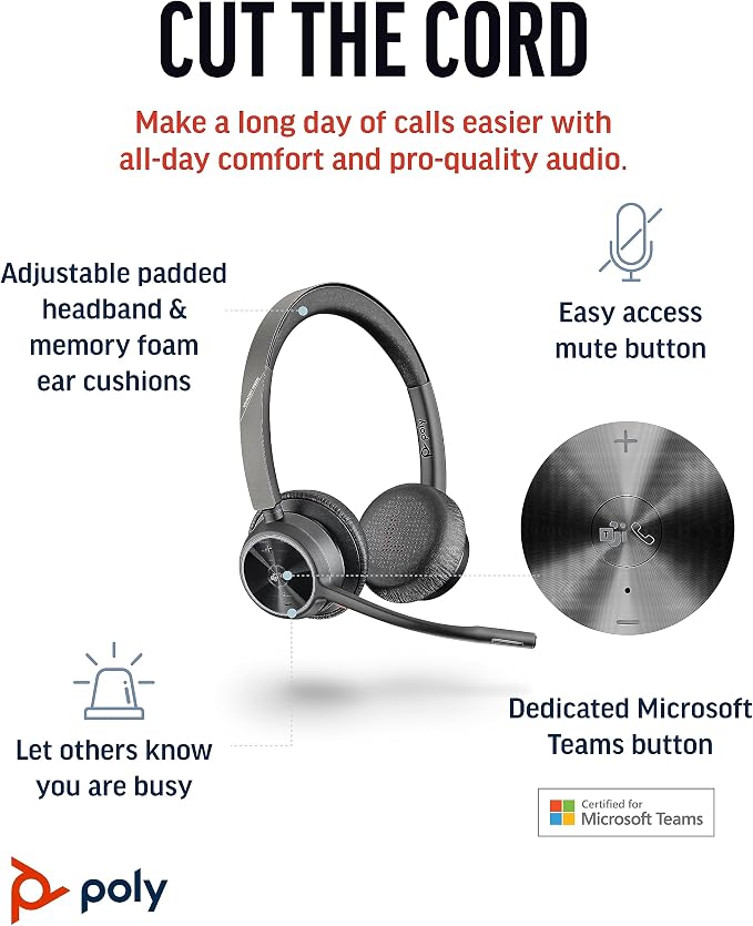 Poly Voyager 4320 UC Wireless Headset - Image 2