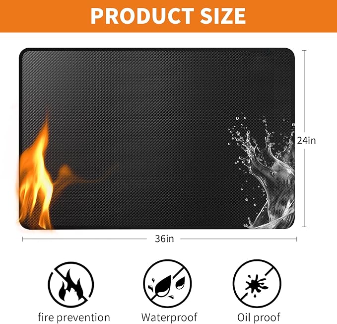 Heat Resistant Grill Mat, 24 x 36 inches Double-sided fireproof and waterproof - Image 2