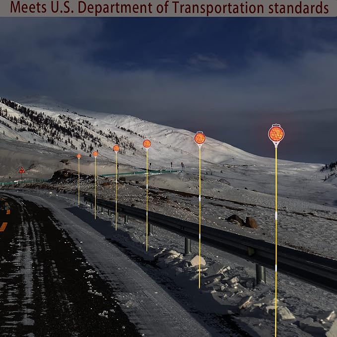 Reflectors for Driveway Entrance Orange Reflective Driveway Markers Snow Plow - Image 6
