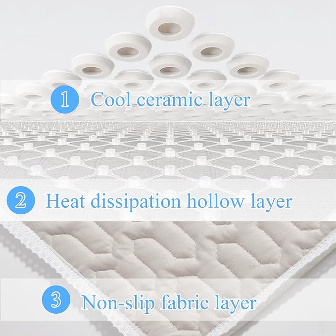 HOMREST Cooling Seat Cushion for Back Pain 17x17 Ceramic Bead Massage Seat Pad - Image 8