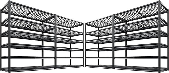 REIBII 3500LBS Garage Shelving, Adjustable Storage Shelves Heavy Duty, 6 Tier by REIBII