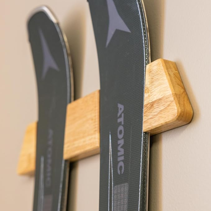 StoreYourBoard Minimalist Wood Ski Rack – Vertical Ski Storage Holder - Image 9