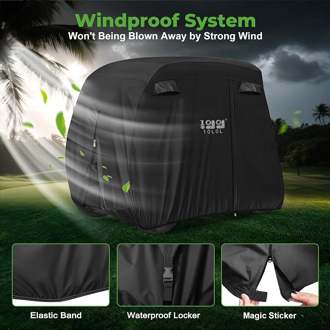 10L0L 4 Passenger Golf Cart Cover - Image 2
