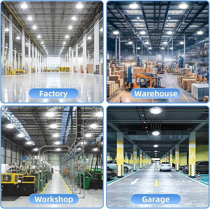 9 Pack 400W LED High Bay Light 56000LM 5000K 120VAC UFO Light IP65 Waterproof - Image 9
