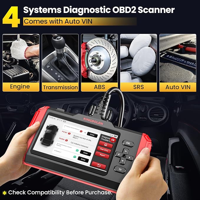 KINGBOLEN S600 OBD2 Car Scanner, ECM/TCM/SRS/ABS Code Reader - Image 3