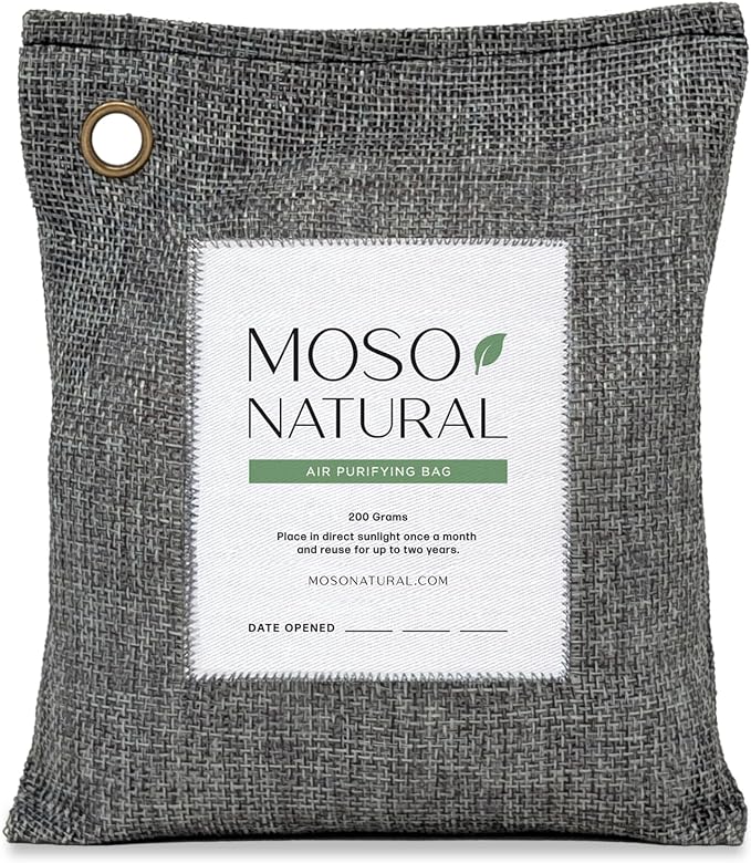 Moso Natural Air Purifying Bag 200g | Premium Bamboo Charcoal Odor Absorber by MosoNatural