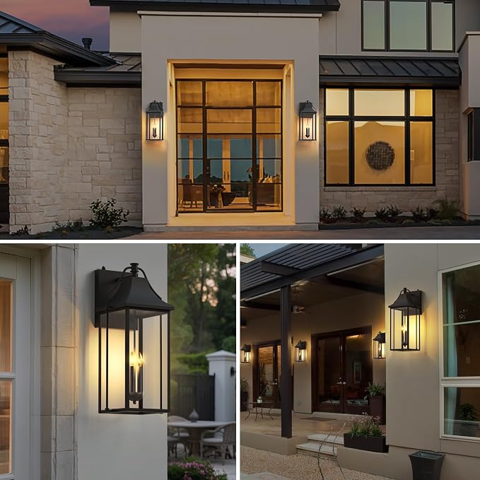 - Dusk to Dawn Outdoor Wall Light, Large Size Waterproof Patio - Image 5