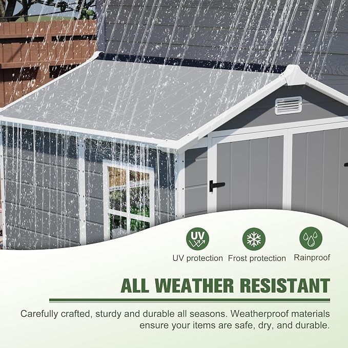 6x6 Resin Outdoor Storage Shed Kit-Perfect to Store Patio Furniture, Garden - Image 6