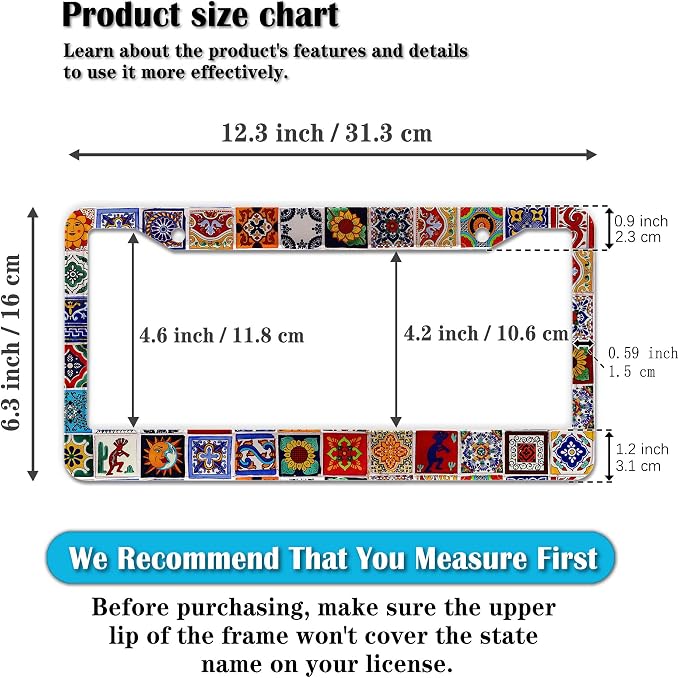 License Plate Protector for Women Multicolor License Plate Frames for Men - Image 2