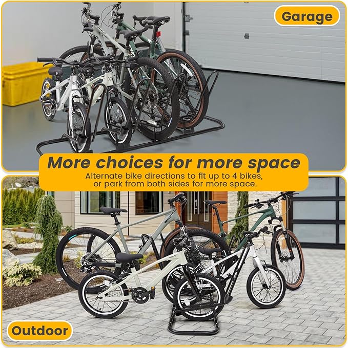 4 Floor Bike Rack, Safeguard Disc Brakes & Derailleurs Design, Waterproof - Image 5