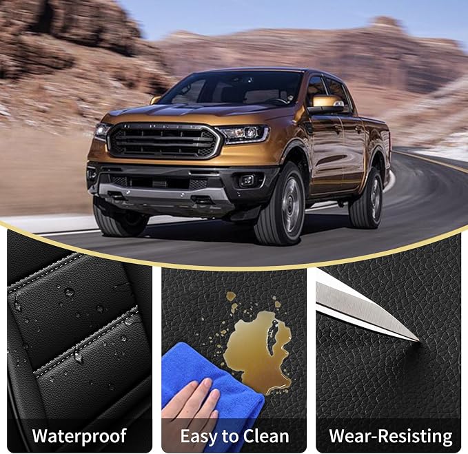 AOMSAZTO Ford Ranger Seat Covers: Front Seat Covers Custom Fit 2019 2020 2021 - Image 4