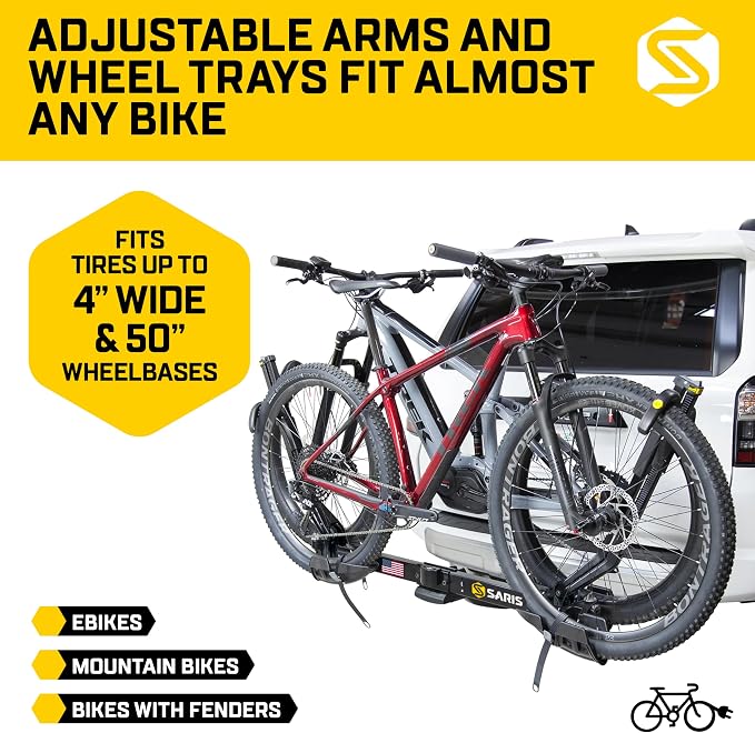 Saris SuperClamp G3 2-Bike Hitch Rack – Lightweight Platform Bike Carrier - Image 3