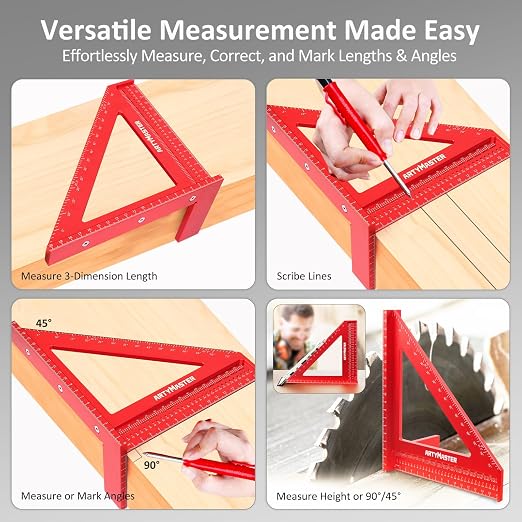 200mm 3D Multi-Angle Measuring Square Ruler, WT103D High Precision Hole - Image 3