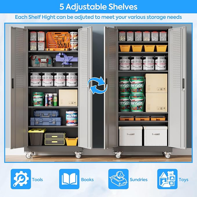 71" H×32" W×16" D Garage Storage Cabinet - Image 5