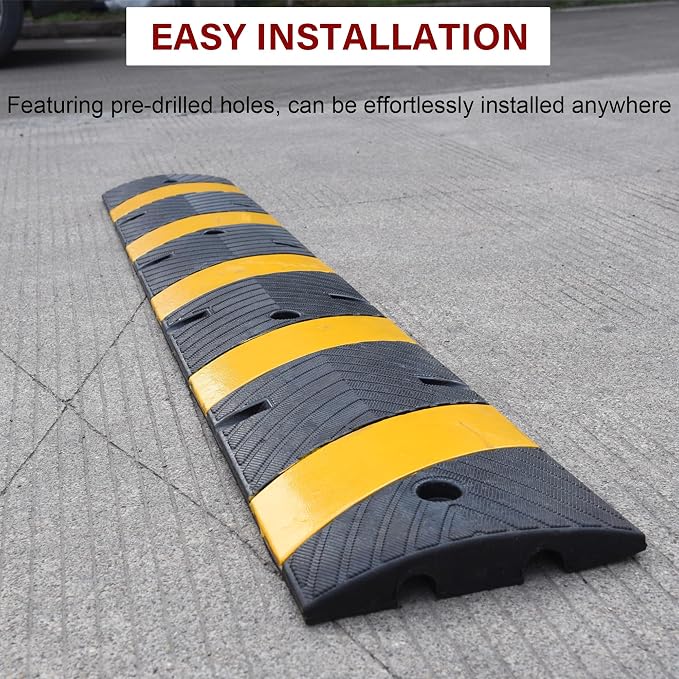 Orangestar Speed Bumps 2-Pack, 6FT Heavy Duty Rubber Driveway Bump - Image 2