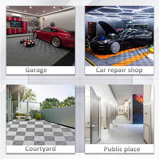 12 Pack 16"x16" Interlocking Garage Floor Tiles - Image 7