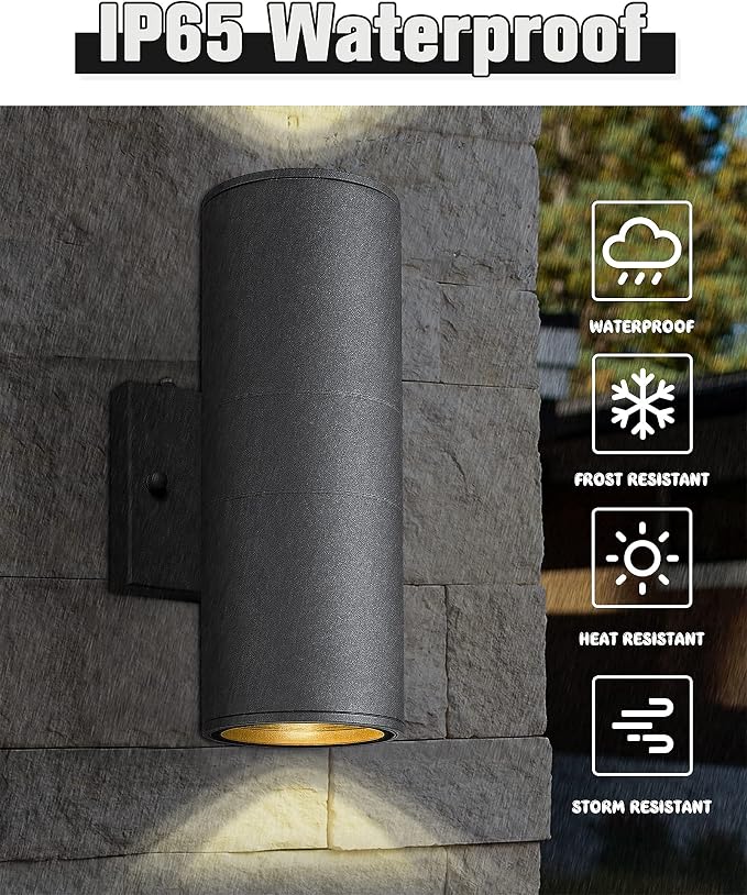 Ken & Ricky Dusk to Dawn Outdoor Lighting, Outdoor Wall Sconce Lights, Cylinder - Image 5