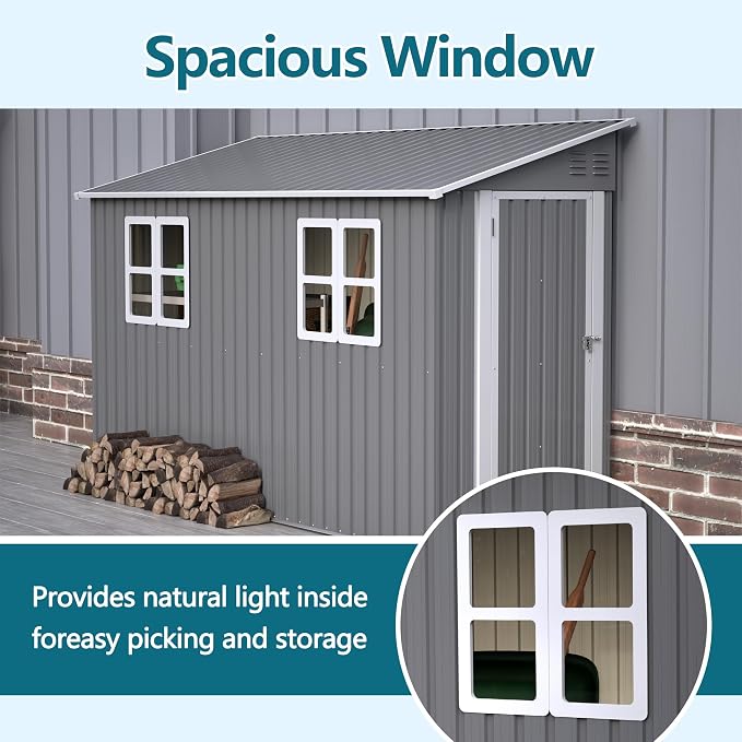 4 x 10 FT Metal Outdoor Storage Shed - Image 4
