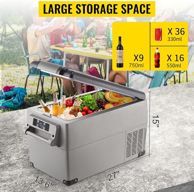 VEVOR CF35 Portable 37 Quart 12 Volt App Control, Car Refrigerator Dual Zone - Image 3