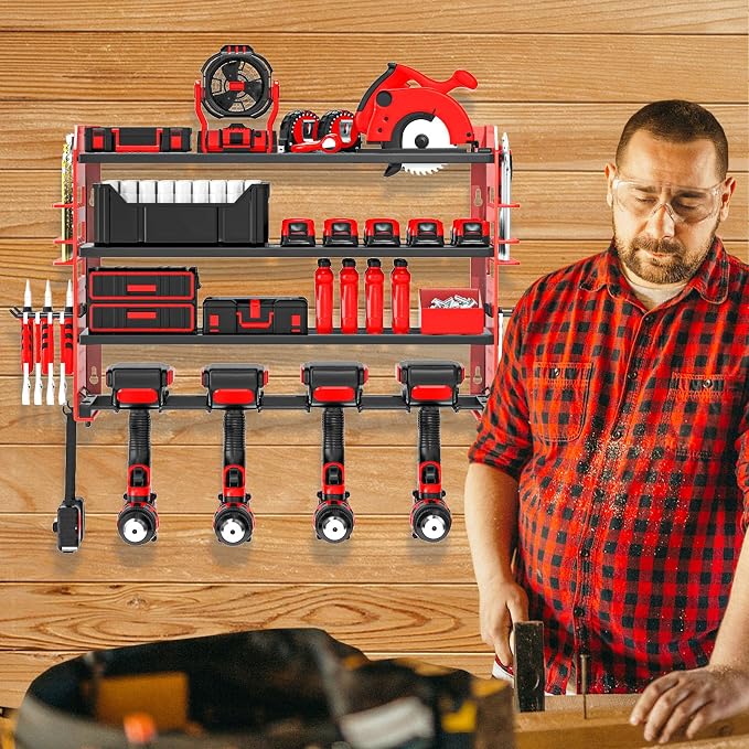 Power Tool Organizer Wall Mount, Garage Tool Storage Shelves - Image 7