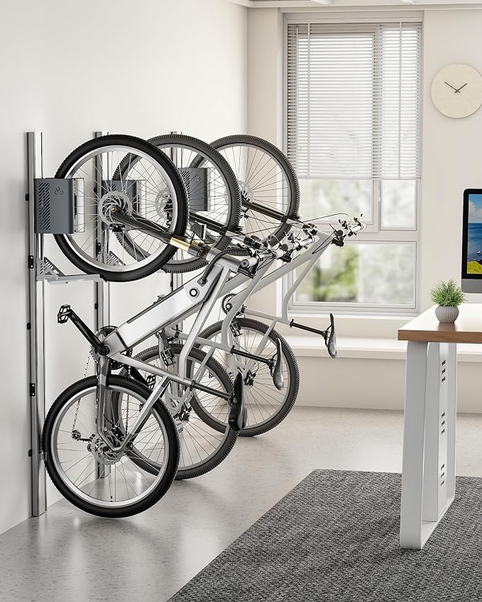 monTEK Automatic Lift EBike Rack – Fits 24-29" Tires, Heavy-Duty Vertical Wall - Image 6