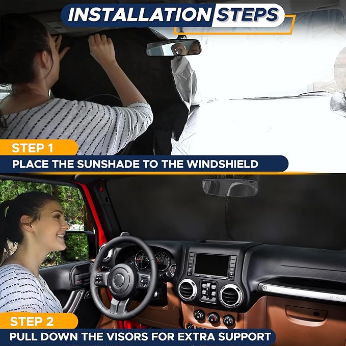 EcoNour Jeep Windshield Sunshade | Sun Visor - Image 4
