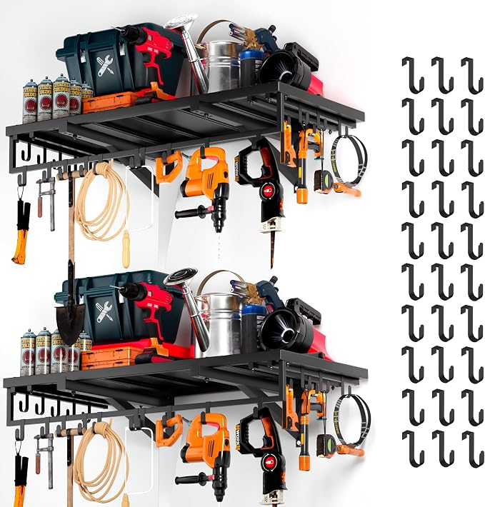 2pcs Garage Wall Shelving - 42in Extra Large Heavy Duty Floating Shelves by ztysn