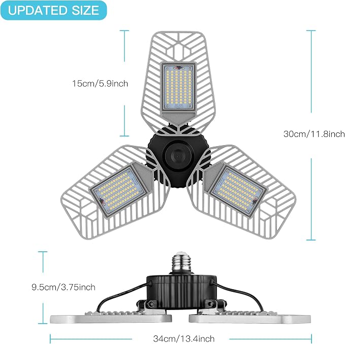 LED Garage Lights, Deformable LED Garage Ceiling Lights 9000 Lumens, 82W CRI 80 - Image 6