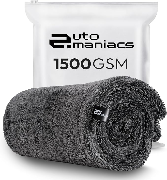 AutoManiacs Drying Towel for Car Detailing, 1500 GSM Ultra Super Absorbent by AutoManiacs