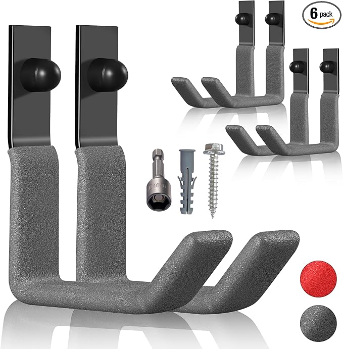 Garage Hooks for Hanging Heavy Duty, Ladder Hooks for Garage Wall Hanger by SunVFaFa