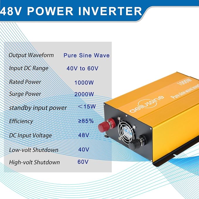1000W Pure Sine Wave Inverter-48V DC to 110V 120V AC Power Converter - Image 4