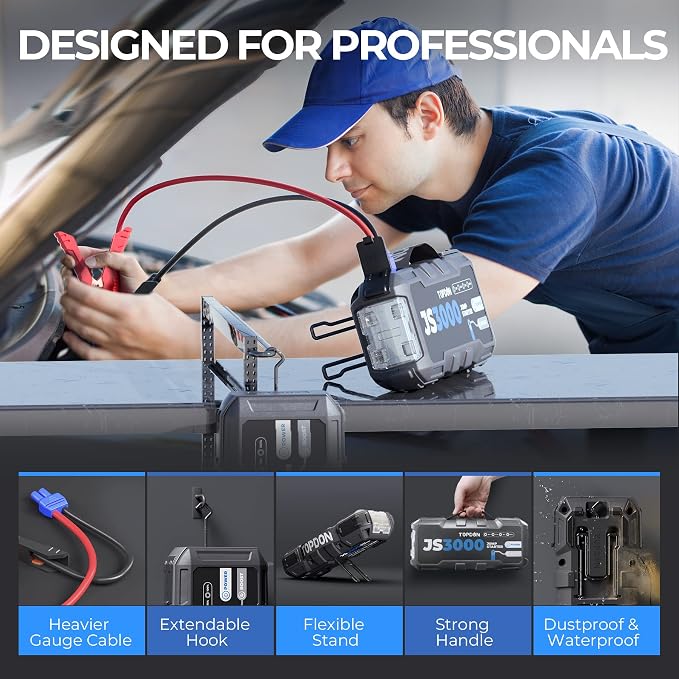 JS3000 12V 3000A Battery Booster Jump Starter Pack - Image 3