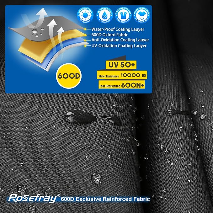 Rosefray Trike Cover, Motorcycle Cover Heavy Duty 600D Waterproof - Image 2