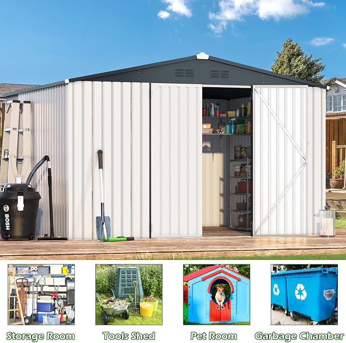 AECOJOY Shed 12' x 10' Storage Shed Large, Sheds & Outdoor Storage Clearance - Image 3