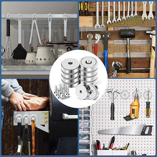 MIKEDE 70 LBS Magnets with Screw Holes, 6 Pack Force Neodymium Cup Magnets 25mm - Image 6