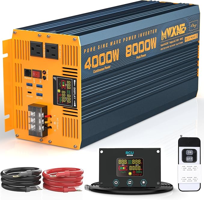 4000W Pure Sine Wave Power Inverter DC 24V to AC 110V 120V by MWXNE